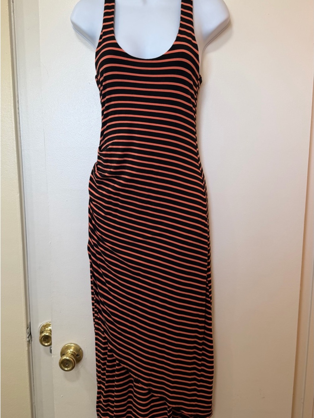 Bebe Striped Sleeveless Maxi Dress